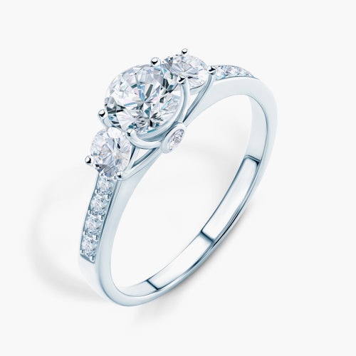 Pierścionek zaręczynowy Dream: białe złoto, biały szafir